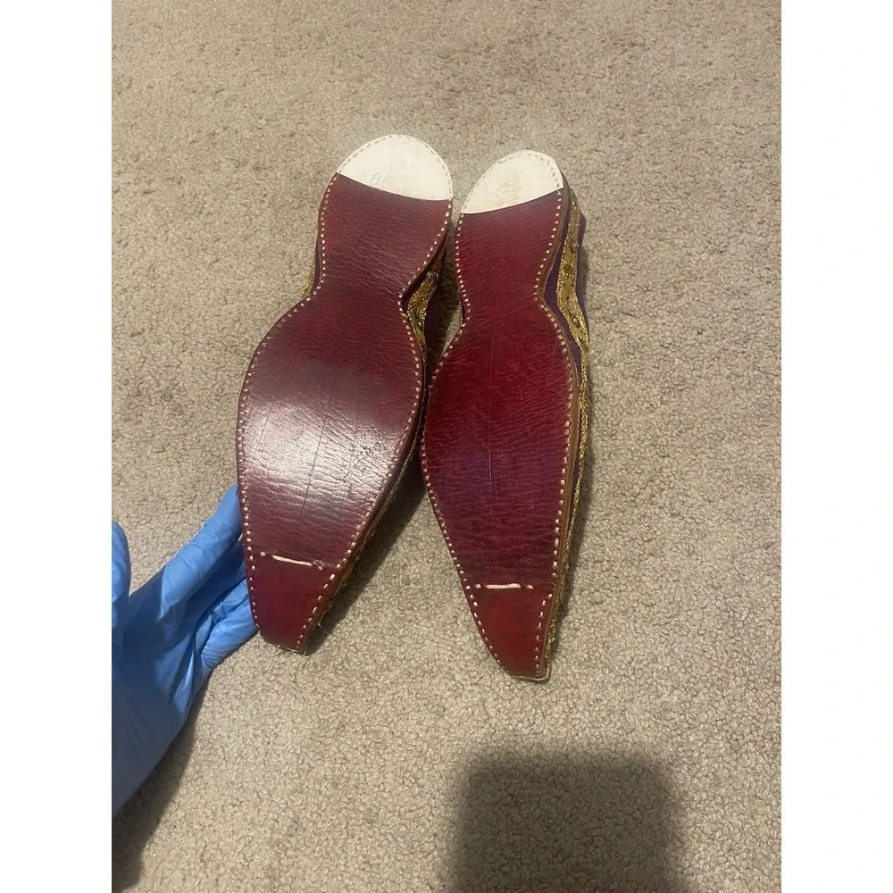 Men's Indian Mojari Jutti Shoes Sz 9 US Handmade Embroidered Ethnic Slip-On